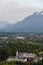 Beautiful view of the Alps from Hohensalzburg fortress, panorama Salzburg