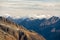 Beautiful view of the Alps mountains in autumn day, Austria, Stubai, Stubaier Gletscher resort