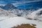 Beautiful view of Ama Dablam and Kanthega peaks, with Periche vi