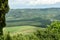 Beautiful view at amazing landscape in Istra region with frame of trees, Croatia