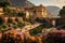 Beautiful view of Amber Fort in Jaipur, Rajasthan, India, Garden on Maota Lake, Amber Fort, Jaipur, India, AI Generated