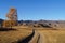 Beautiful view at ancient burial mounds at Karakol valley Uch-