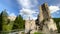 Beautiful view of Andraz Castle in the Italian Alps