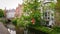 Beautiful View Of Authentic Houses Above The Canal In The Belgian City Of Bruges