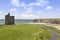 Beautiful view of Ballybunion cliffs castle and beach