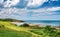 A beautiful view of a beach at the mouth of the Veleka river and seaside resort on the Black Sea coast of Bulgaria