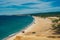 Beautiful view on the beach pristine blue water of Baikal Lake