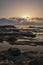 Beautiful view of beach or sea side with amazing waves. long exposure of sea and rocks