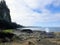 A beautiful view of the beaches and pretty ocean surrounded by forest of Tow Hill, on agate beach on Graham Island in Haida Gwaii