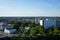 A beautiful view of Berlin opens from the observation deck of the historic Flakturm Humboldthain anti-aircraft tower.