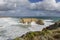 Beautiful view of the big rock called The Bakers Oven on a windy sunny day, Great Ocean Road, Australia