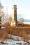 Beautiful view at Big Volga Lighthouse or Bolshoi Volzhskiy Lighthouse at river Volga, Dubna, Russia