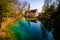 Beautiful view of a \'\'Blautopfhaus Schonhofer am Blautopf\'\' in Blaubeuren, Germany