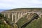 Beautiful view of the Bloukrans River Bridge on the Garden Route in South Africa. The highest bungee-jumping point in the world