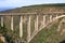 Beautiful view of the Bloukrans River Bridge on the Garden Route in South Africa. The highest bungee-jumping point in the world