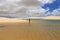 Beautiful view of the blue lagoons in Lencois Maranhenses national park, Brazil