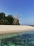 A beautiful view with blue sky and crystal clear water in Sipadan Island, Semporna. Sabah, Malaysia. Borneo.