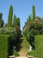 Beautiful view with blue sky in the Santa Clotilde Gardens in the city Lloret de Mar, Catalonia, Spain.