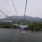 Beautiful view of blue and white cable cars at the zoo Seoul Grand Park, South Korea