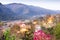 Beautiful view, Bo Kluea District at twilight, mountains backgrounds. The district has grown up two natural saltwater. Salt is