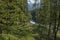 Beautiful view of the Boite river with open sediment from rosk and mountain in Cortina d`Ampezzo, Dolomite mountains, Alps