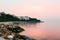 Beautiful view of the Bosphorus from the east side of Istanbul at sunrise. Turkey. Travel, leisure, coast.