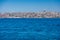 Beautiful view of Bosphorus strait with lots of building at the bank of European side, View from Uskudar, Istanbul, Turkey, on the