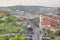 Beautiful view of the Bratislava castle on the banks of the Danube in the old town of Bratislava, Slovakia