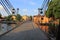 Beautiful view on bridge over river in Uppsala town, Europa