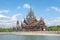 Beautiful view of Buddhist sculpture near the Temple of Truth in Pattaya