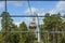 Beautiful view of cable car Safari track in Kolmorden Zoo.