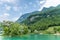 Beautiful view of the calm lake of Tenno, located in Trentino, Italy