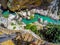 Beautiful view of the Caminito Del Rey mountain path along steep cliffs