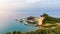 Beautiful view of Cape Drastis in the island of Corfu in Greece. Cape Drastis, the impressive formations of the ground, rocks and