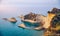 Beautiful view of Cape Drastis in the island of Corfu in Greece. Cape Drastis, the impressive formations of the ground, rocks and