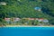 A beautiful view from the Carnival Cruise Ship. The shoreline of St Thomas U.S. Virgin Islands.