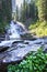 Beautiful view of cascade Gloria waterfall in the area of Big Cottonwood Canyon, Utah, USA