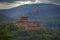 Beautiful view of the castle ruins drachenfels