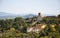 Beautiful view of the church of San Miniato al Monte from Forte Belvedere in Florence