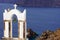 Beautiful view with churches in Santorini, Cyclades