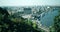 Beautiful view of the city of Kyiv the capital of Ukraine. River station, pleasure boats, yachts. Panorama of a big city