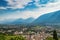 Beautiful view of the city of Merano Meran, Italy