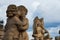 Beautiful view of classical statues in the Zwinger, Dresden, Sachsen, Germany