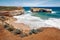 Beautiful view of the cliffs of the Great Ocean Road in Archway Islands, Australia