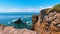 Beautiful view of the cliffs and the sea. Cape Split, Nova Scotia, Canada.