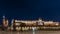 Beautiful view of Cloth Hall Sukiennice and Saint Mary Basilica KoÅ›ciÃ³Å‚ Mariacki in the blue hour, Krakow`s historical center,