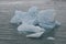 Beautiful view of the clouds over snowy mountains and ice floes in the Arctic