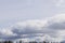 Beautiful view of cloudy sky over tops of forest trees.