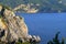 Beautiful view of coast line from the monastery of the Virgin Mary in Paleokastritsa, Corfu, Greece