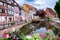 Beautiful view of colorful romantic city Colmar, France, Alsace